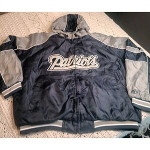 NFL New England Patriots Reversible Jacket Mens XXL Football Full Zip Windbreak